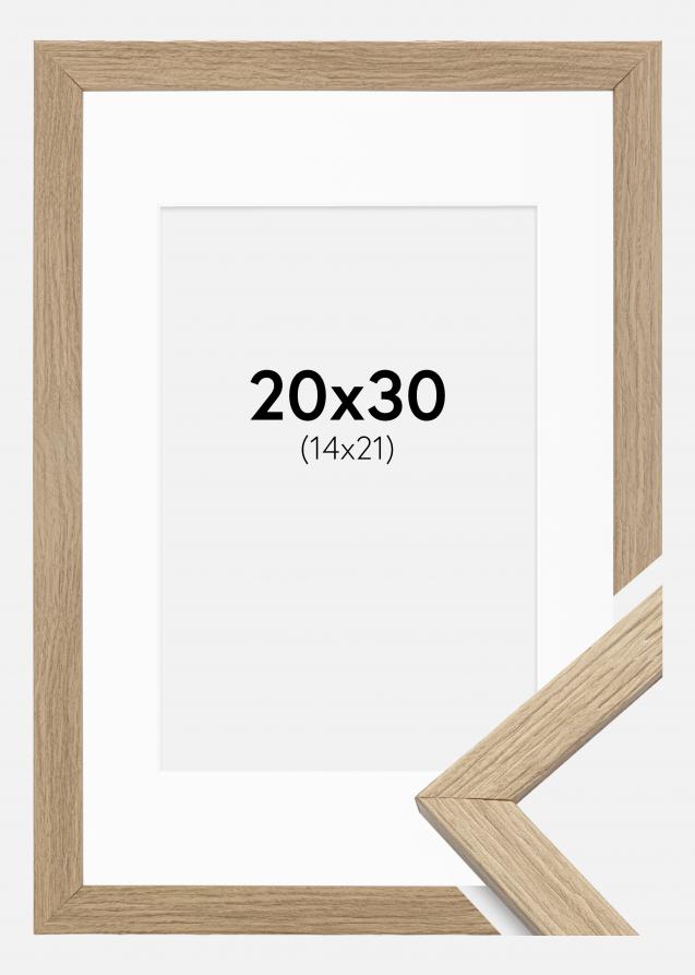 Ramme Stilren Eg 20x30 cm - Passepartout Hvid 15x22 cm