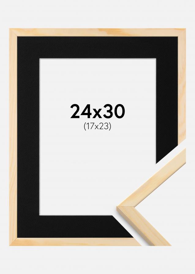 Passepartout Sort Standard (Hvid kerne) 24x30 cm (17x23)
