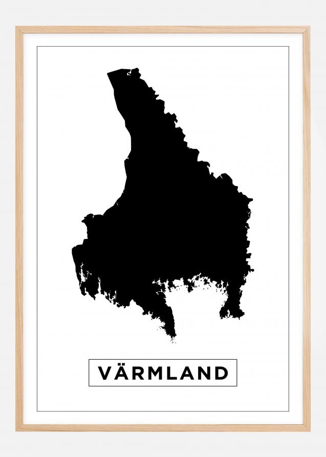 Kort - Värmland - Hvid Plakat