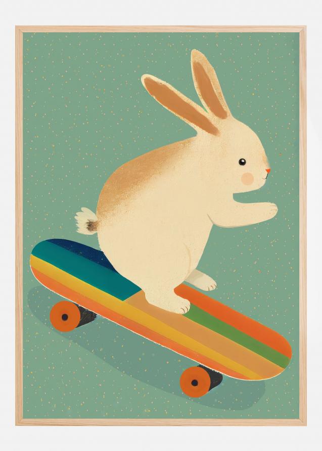 Bunny On Skateboard Plakat