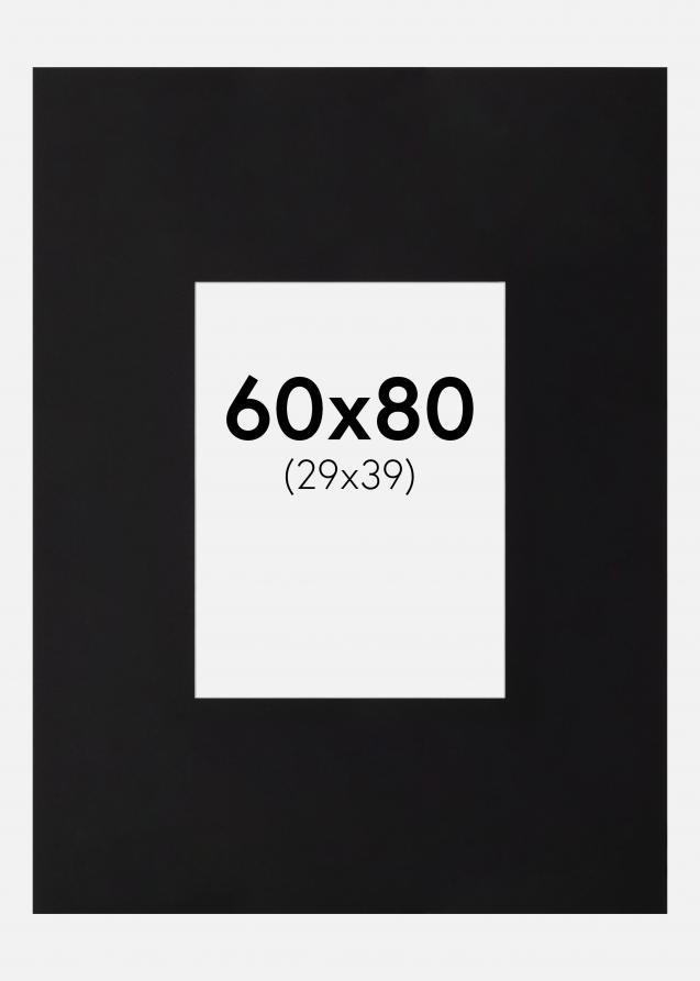 Passepartout XXL Sort (Hvid Kerne) 60x80 cm (29x39)