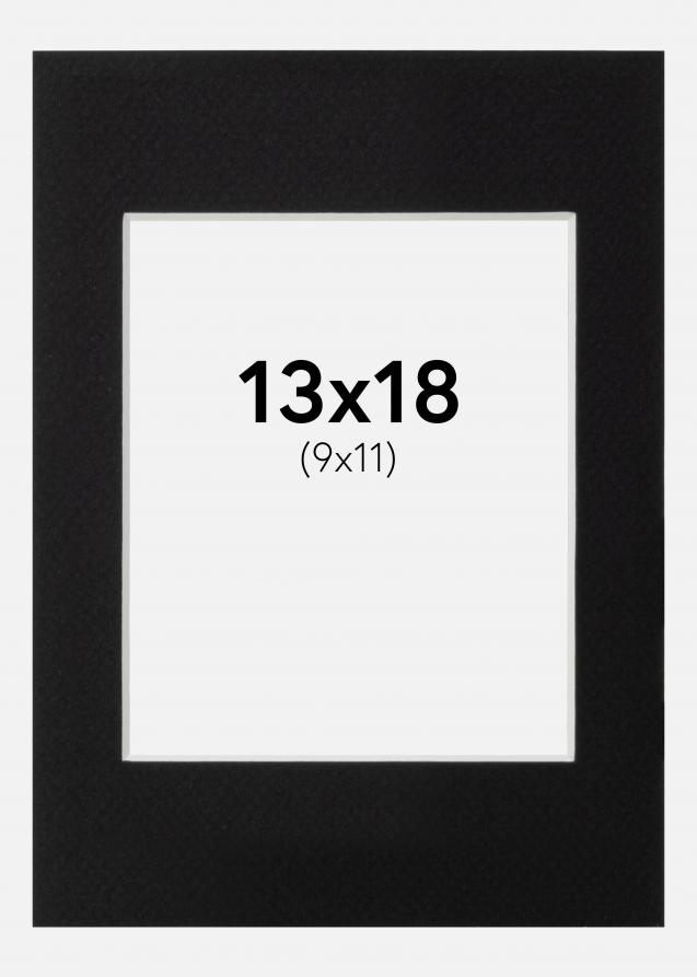 Passepartout Sort Standard (Hvid Kerne) 13x18 cm (9x11)