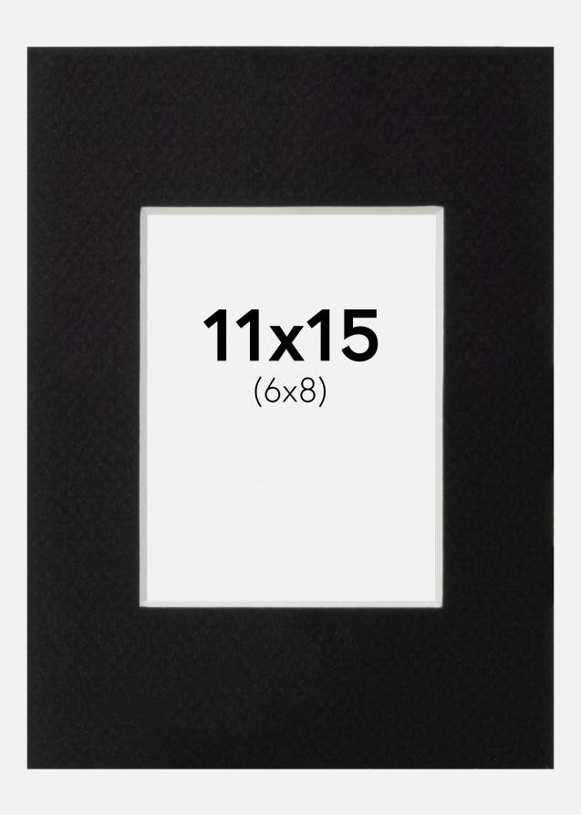 Passepartout Sort Standard (Hvid Kerne) 11x15 cm (6x8)