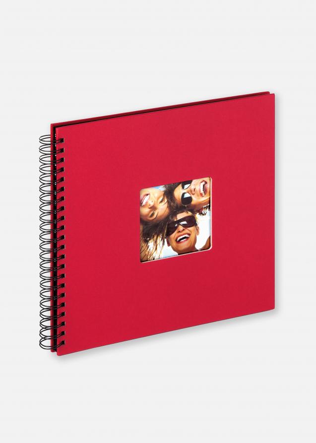 Fun Spiralalbum Rød - 30x30 cm (50 Sorte sider / 25 blade)