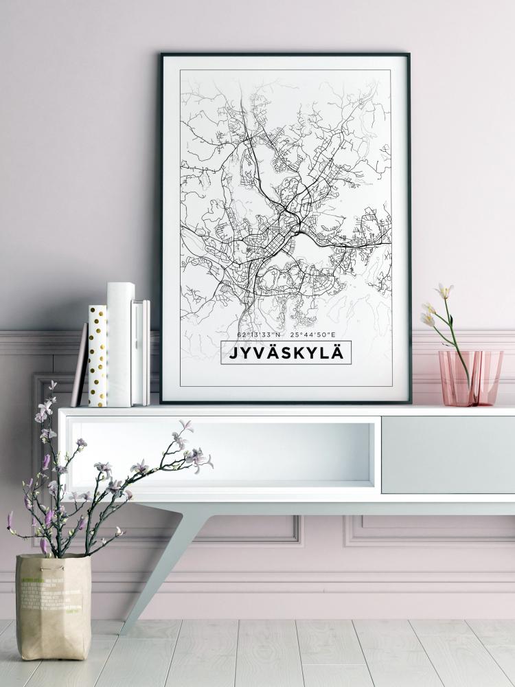Kort - Jyvskyl - Hvid Plakat