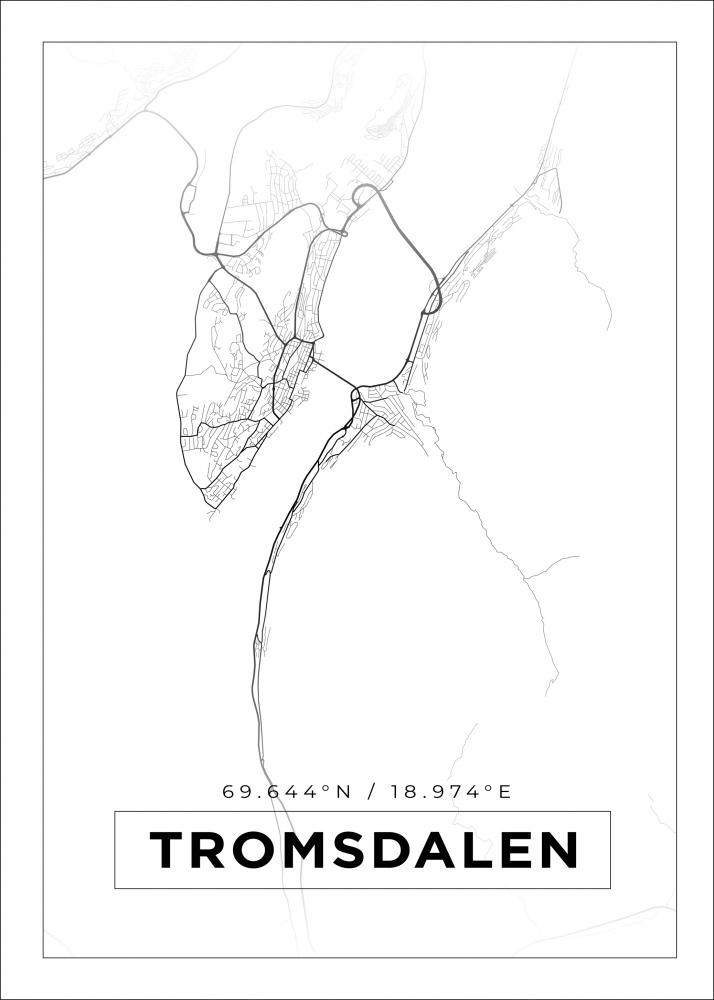 Kort - Tromsdalen - Hvid Plakat