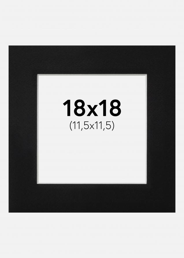 Passepartout Sort Standard (Hvid kerne) 18x18 cm (11,5x11,5)
