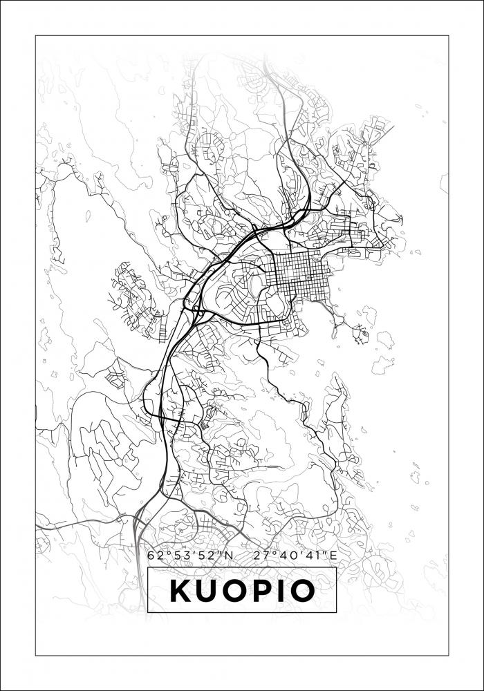 Kort - Kuopio - Hvid Plakat