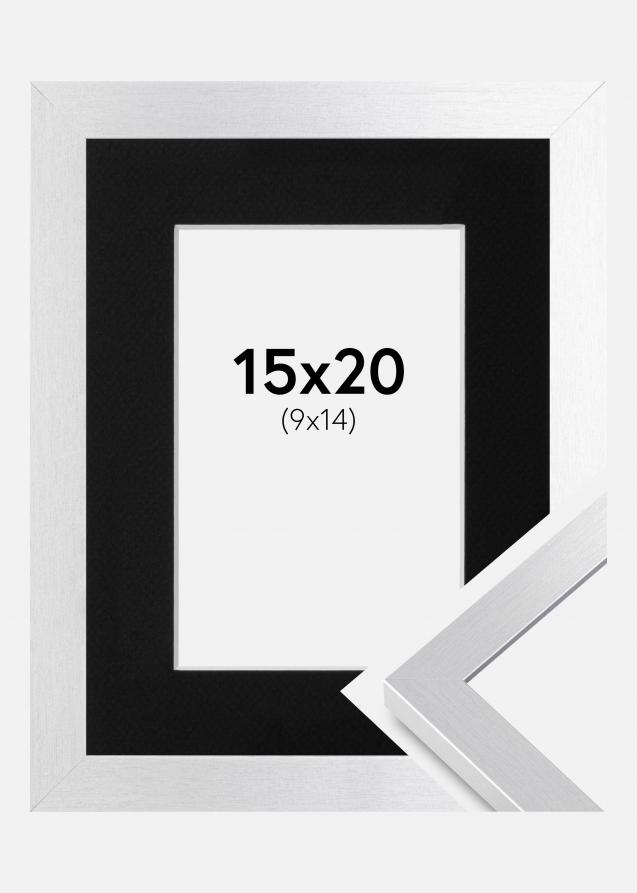Ramme Selection Sølv 15x20 cm - Passepartout Sort 10x15 cm