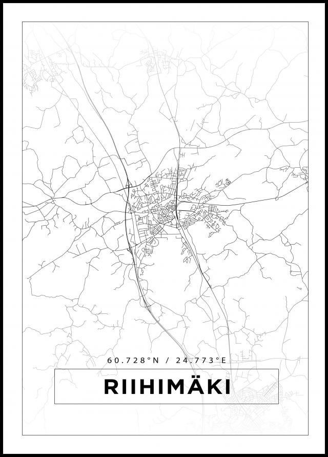 Kort - Riihimäki - Hvid Plakat
