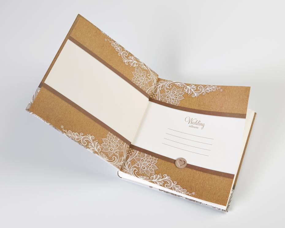 Elemental Bryllupsalbum Brun - 28x30,5 cm (50 Hvide sider / 25 blade)