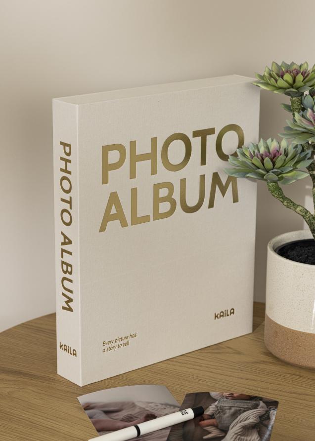 KAILA PHOTO ALBUM Creme - Coffee Table Photo Album (60 Sorte Sider / 30 Blade)