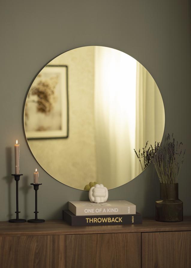 Spejl Crystal Yellow 80 cm Ø