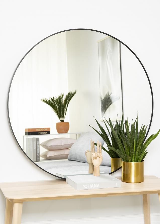 KAILA Round Mirror - Edge Black 110 cm Ø