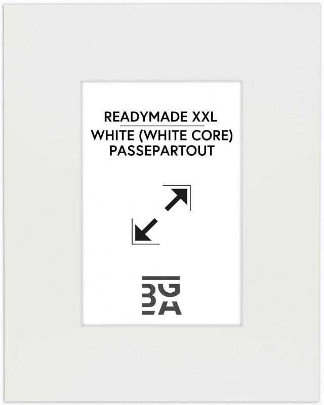 Passepartout XXL Hvid (Hvid Kerne) 60x70 cm (28,7x41)