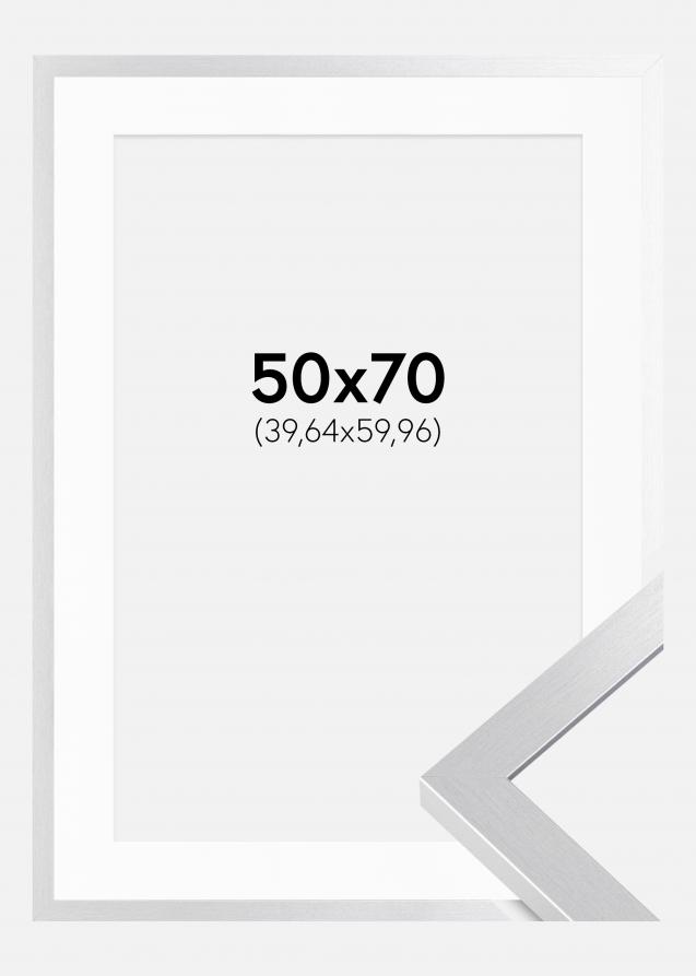 Ramme Selection Sølv 50x70 cm - Passepartout Hvid 16x24 inches