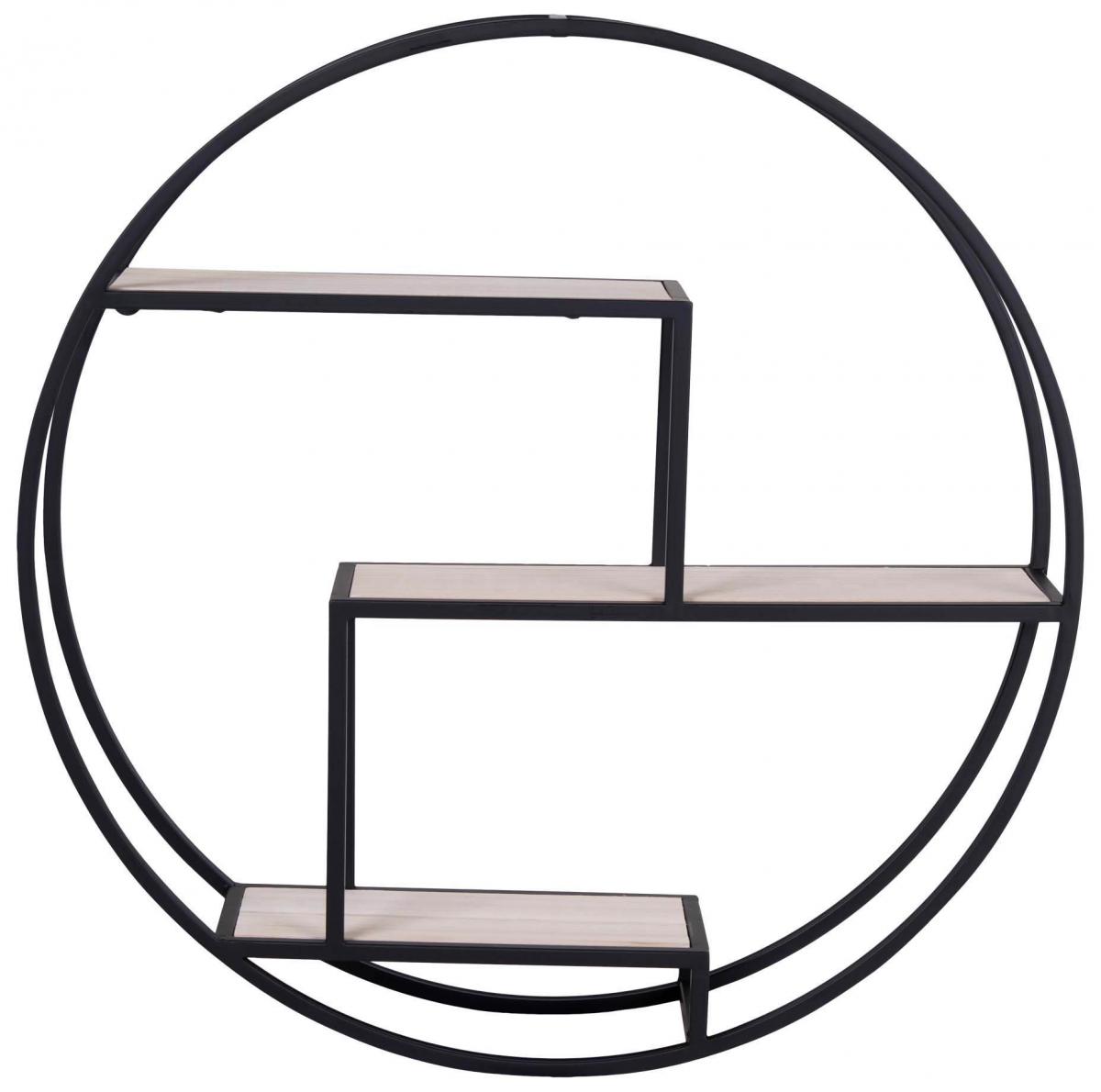 Væghylde Rotterdam 62 cm i diameter - Sort/Træ