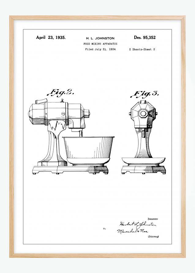 Patenttegning - Mixer II Plakat