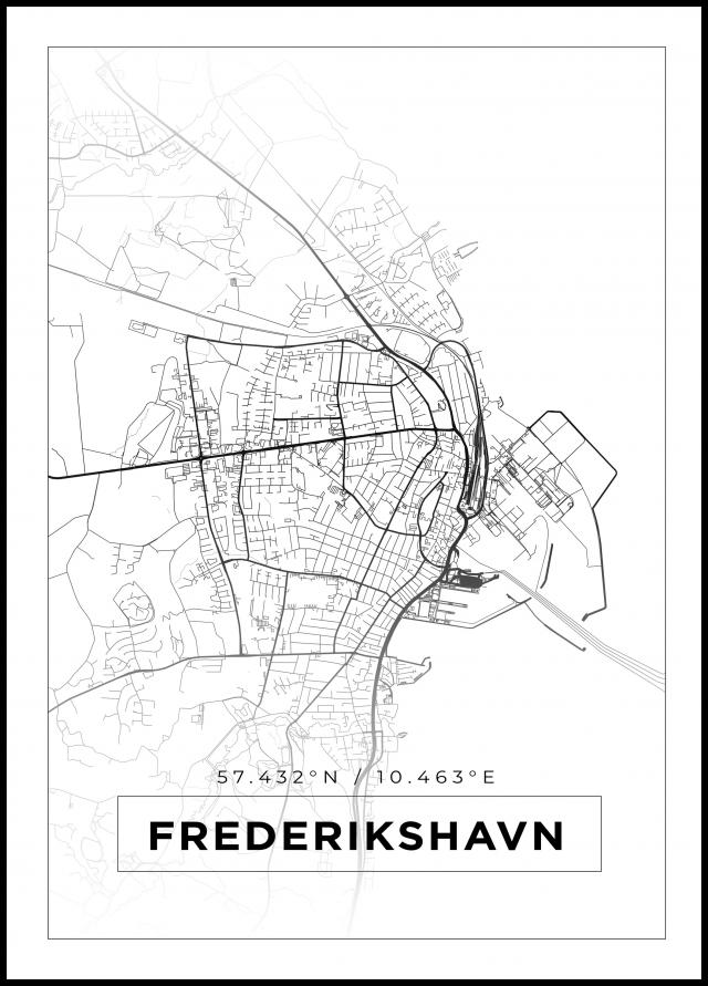 Kort - Frederikshavn - Hvid Plakat