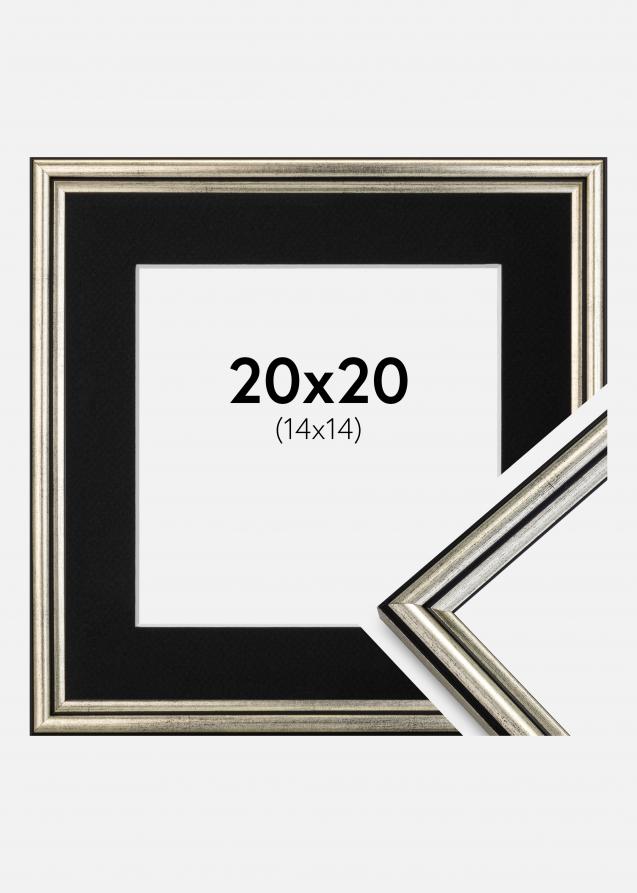 Ramme Horndal Sølv 20x20 cm - Passepartout Sort 15x15 cm