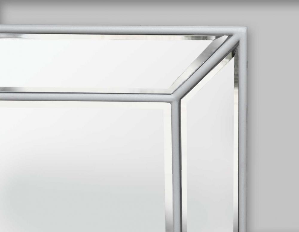 Spejl Pimlico Glass Panelled Wood Misty Hvid 69x94 cm