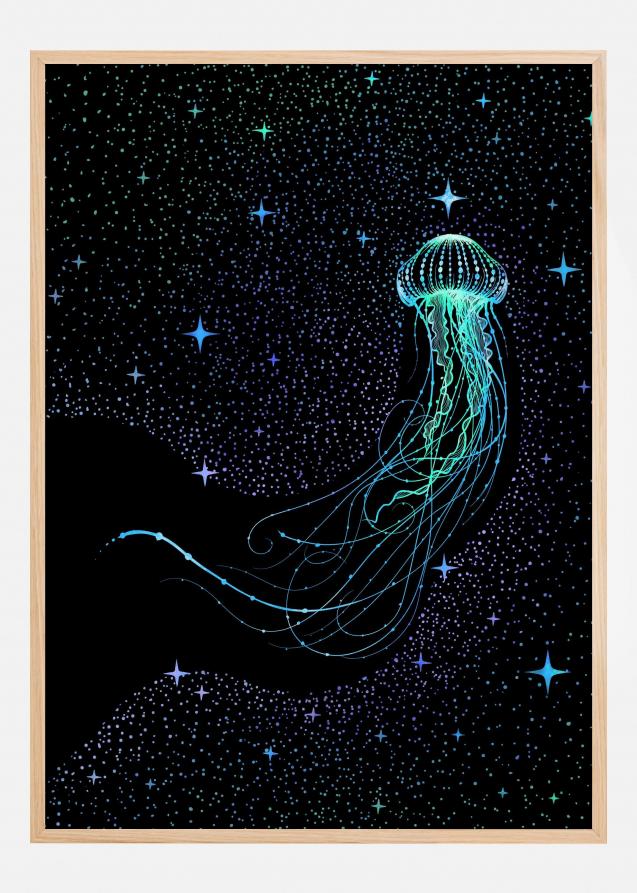 Starry Jellyfish Colored Plakat