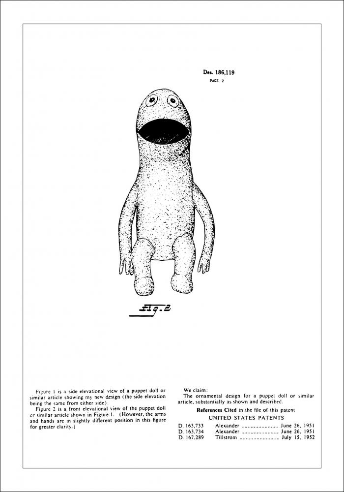 Patenttegning - Muppets - Kermit II