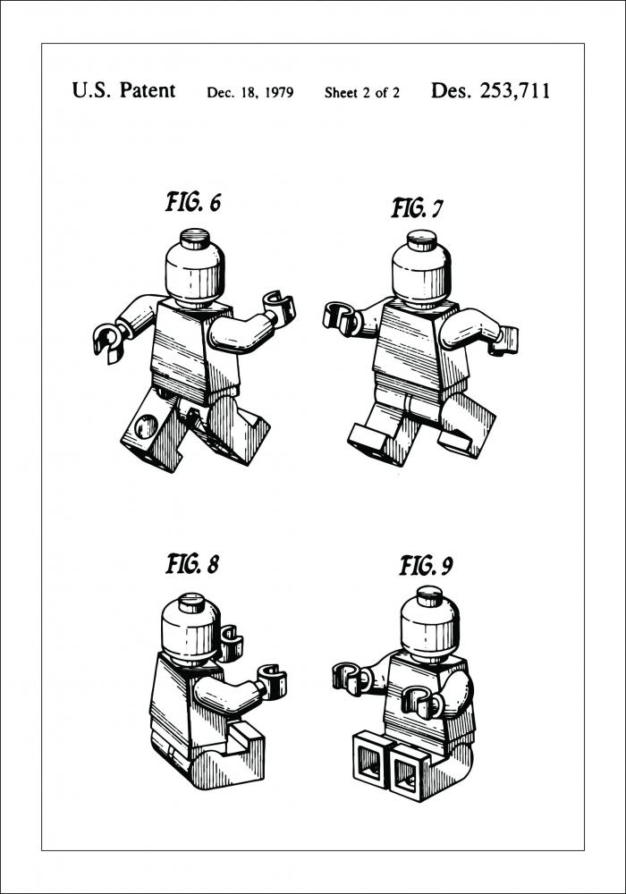 Patenttegning - Lego II Plakat