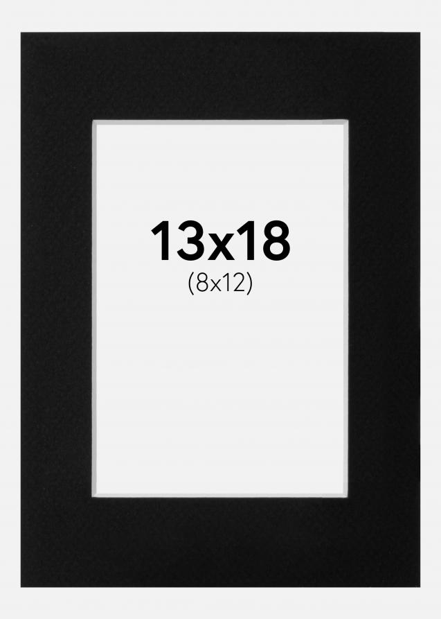 Passepartout Sort Standard (Hvid Kerne) 13x18 cm (8x12)