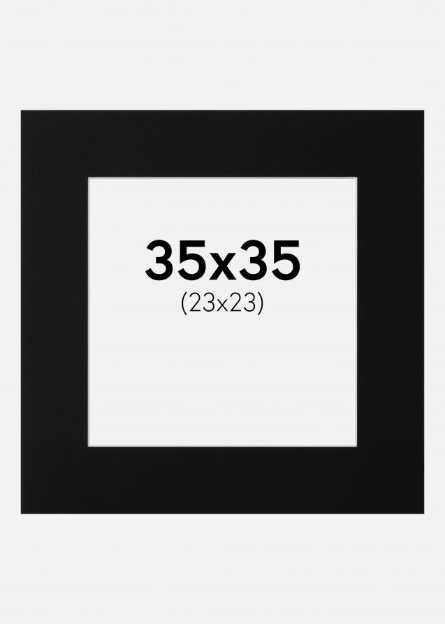 Passepartout Sort Standard (Hvid Kerne) 35x35 cm (23x23)