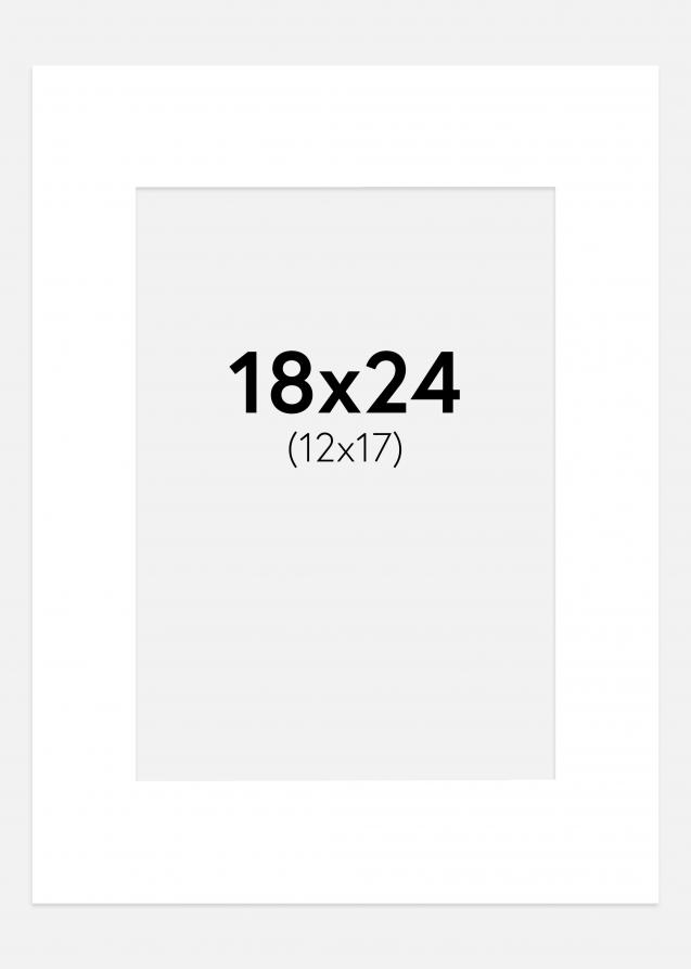 Passepartout Superhvid (Hvid Kerne) 18x24 cm (12x17 cm)