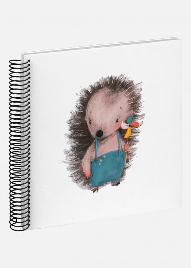 Baby Hedgehog Calisto Spiralalbum Hvid - 24x24 cm (40 Hvide sider / 40 ark)