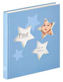 Estrella Babyalbum Blå - 28x30,5 cm (50 Hvide sider / 25 blade)