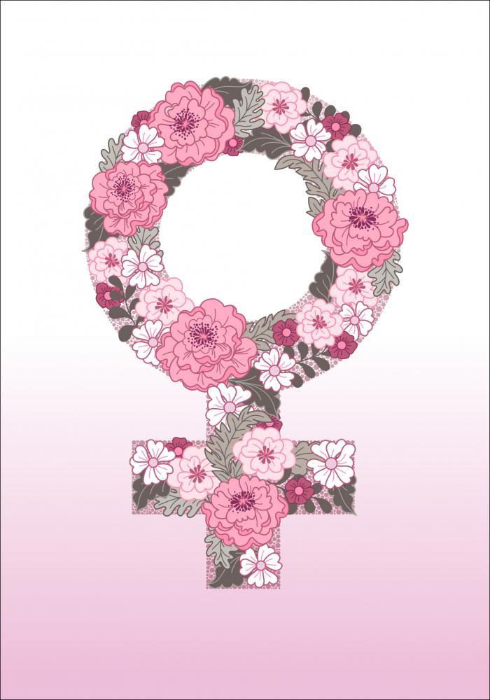 Feminist flower pink Plakat
