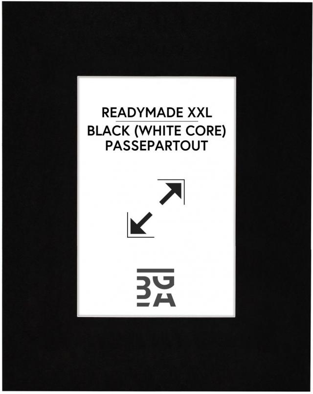 Passepartout XL Sort (Hvid Kerne) 50x70 cm (29x39)