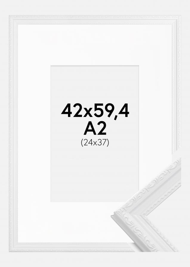 Ramme Abisko Hvid 42x59,4 cm (A2) - Passepartout Hvid 25x38 cm