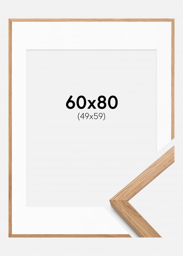 Ramme Soul Oak Veneer 60x80 cm - Passepartout Hvid 50x60 cm
