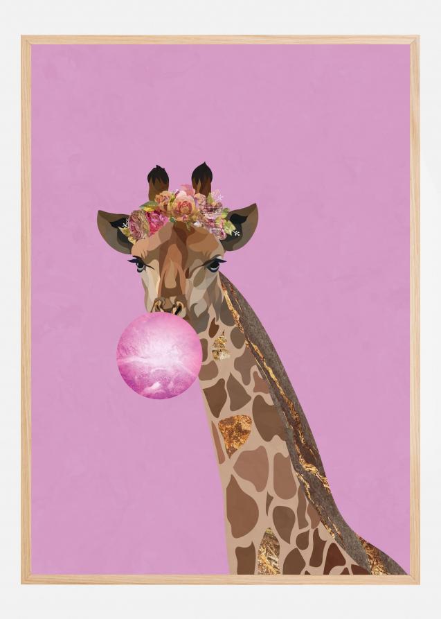 Giraffe pink bubblegum Plakat