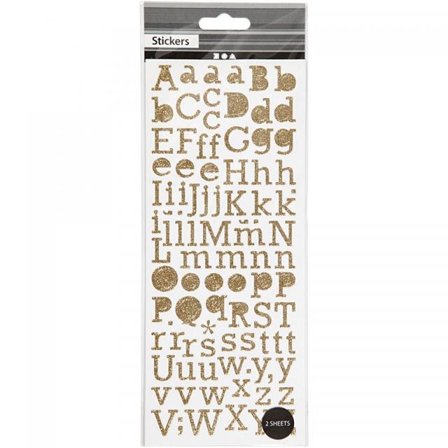 Focus Glitterstickers Guld Letters