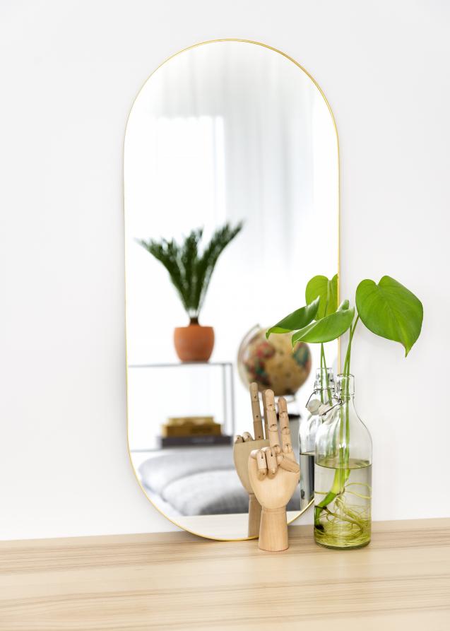 KAILA Oval Mirror - Thin Brass 35x80 cm