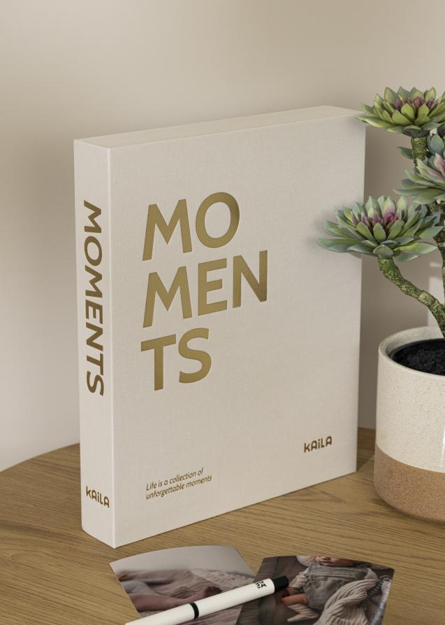 KAILA MOMENTS Creme - Coffee Table Photo Album (60 Sorte Sider / 30 Blade)
