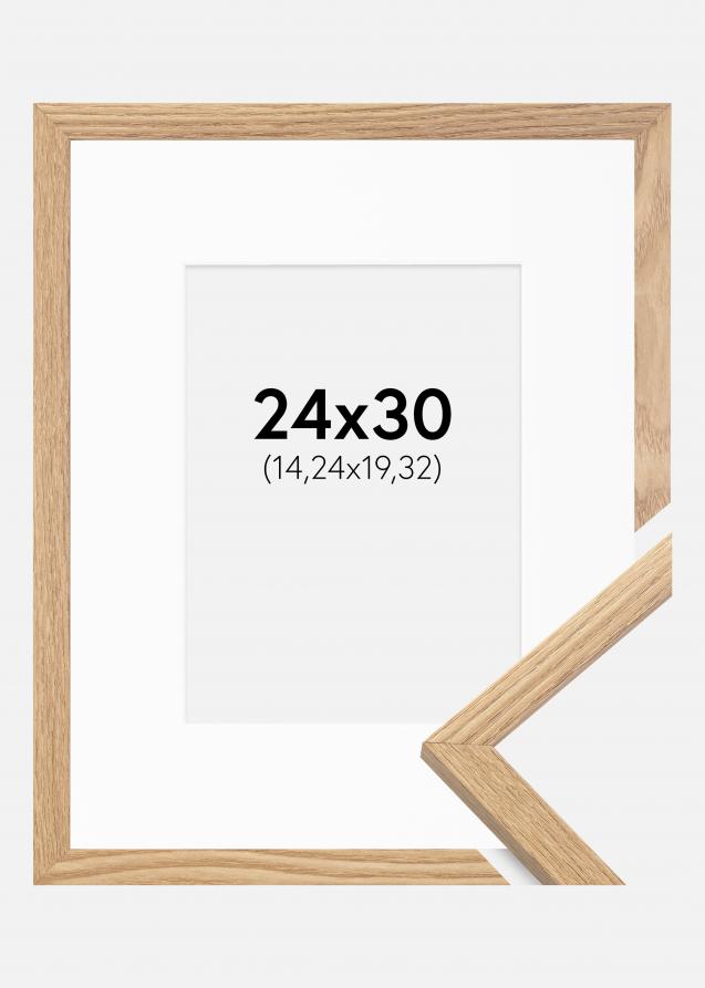 Ramme Trendy Eg 24x30 cm - Passepartout Hvid 6x8 inches