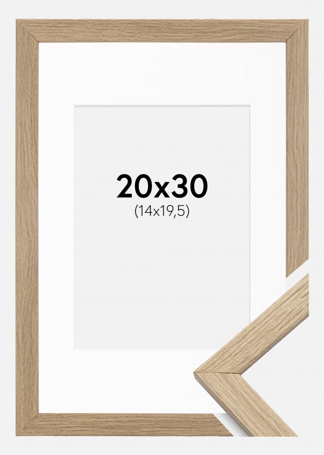 Ramme Stilren Eg 20x30 cm - Passepartout Hvid 15x21 cm