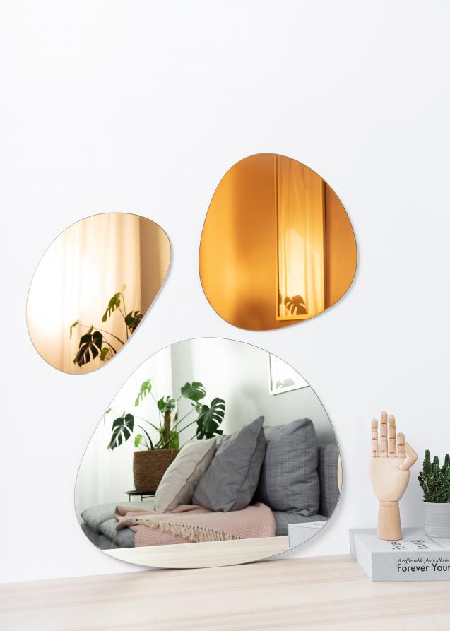 Spejl Set Orange, Rose Gold & Clear - 3 st