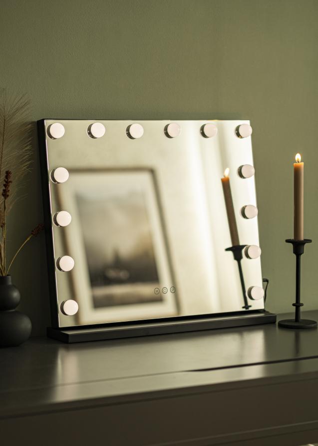 KAILA Makeupspejl Base LED 14 Sort 56x46 cm