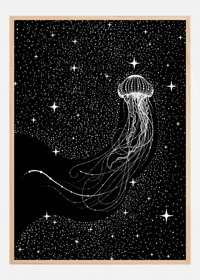 Starry Jellyfish (Black Version) Plakat