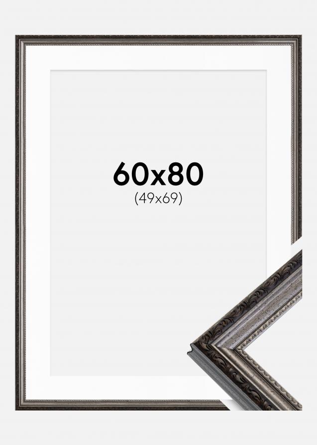 Ramme Abisko Sølv 60x80 cm - Passepartout Hvid 50x70 cm