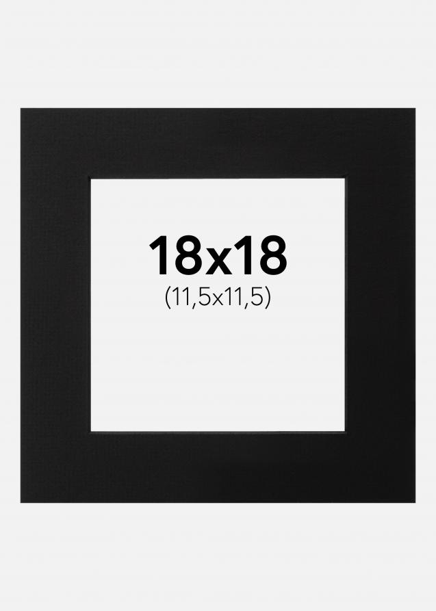 Passepartout Sort (Sort kerne) 18x18 cm (11,5x11,5)
