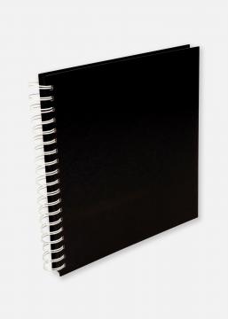 Kvadratisk Spiralfotoalbum Sort - 25x25 cm (80 Sorte sider / 40 blade)