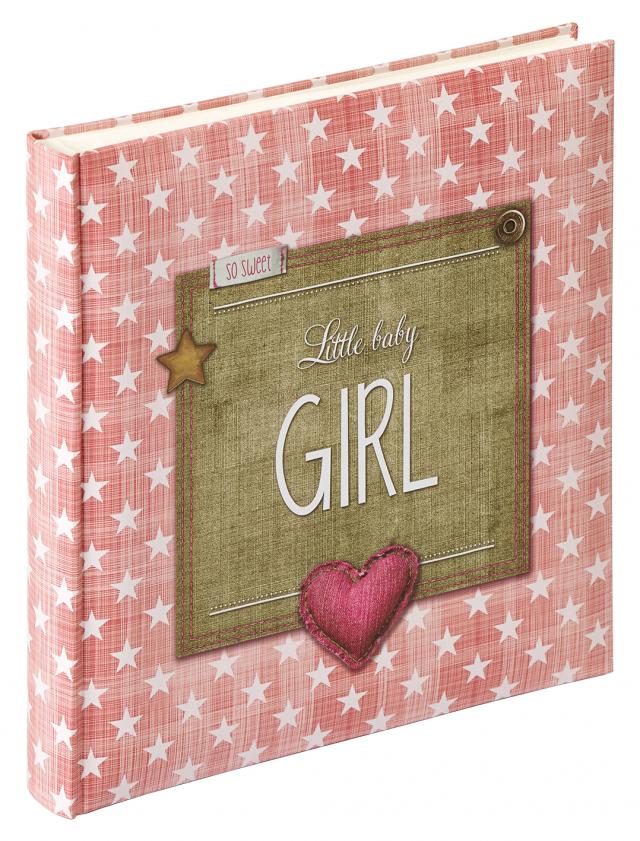 Little Babyalbum Girl Rosa - 28x30,5 cm (50 Hvide sider / 25 blade)